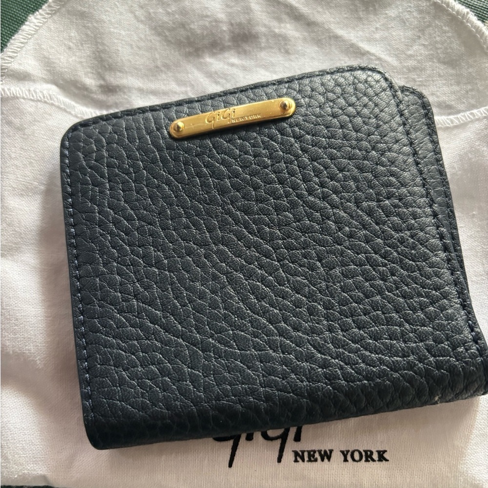 Gigi New York Navy Blue Leather Wallet